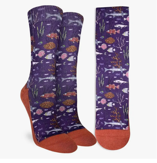 Woman&#39;s Purple Fish Socks
