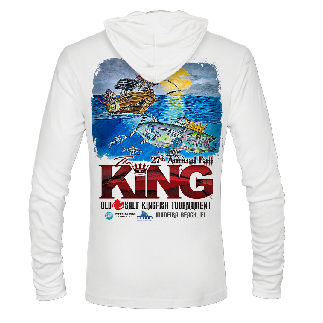 The KING - Fall 2020 - Men&#39;s Long Sleeve Hooded Shirt - Performance - White