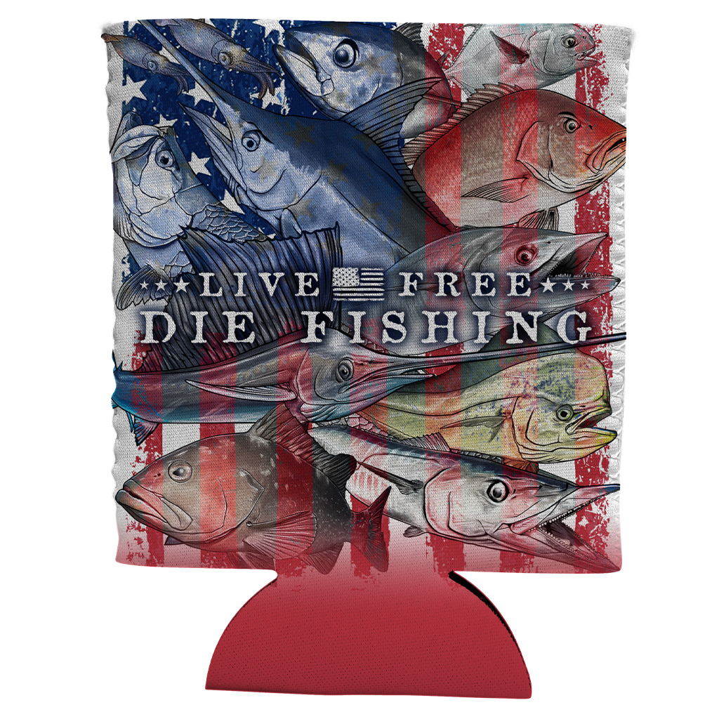 Live Free - Saltwater Can Coozie