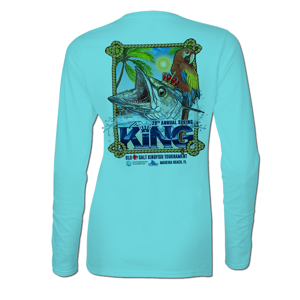 The KING - Spring 2021 - Ladies Long Sleeve Performance Shirt - Ocean Blue