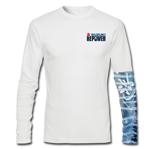 Suzuki Logo White Jersey Long Sleeve T-Shirt