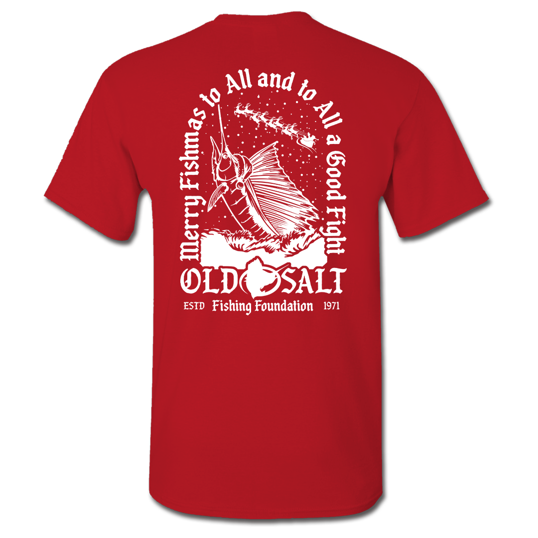 Fishmas25 - Short Sleeve Cotton Tee - Red