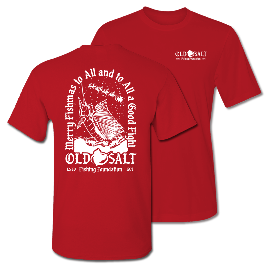 Fishmas25 - Short Sleeve Cotton Tee - Red