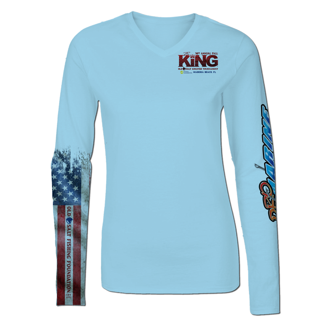 The KING - Fall 2023 - Women's Long Sleeve V-Neck Performance Shirt - - Old  Salt Store