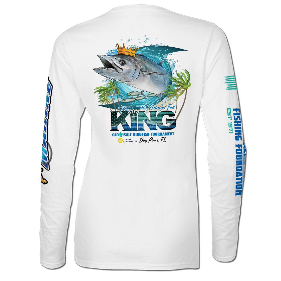 The KING - Fall 2024 - Women&#39;s Long Sleeve V-Neck Performance Shirt - White