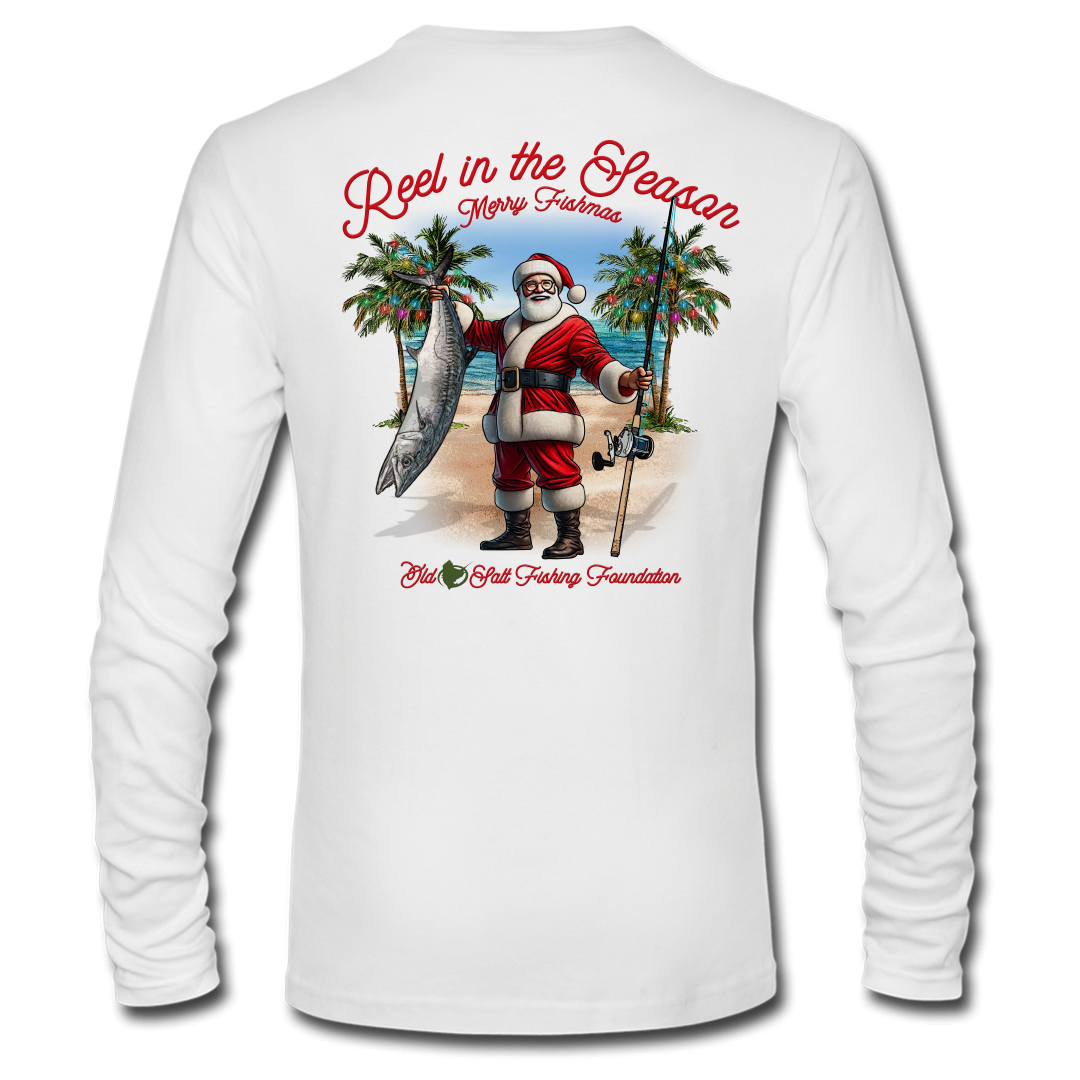 Reel In The Season - Long Sleeve Performance Shirt - White