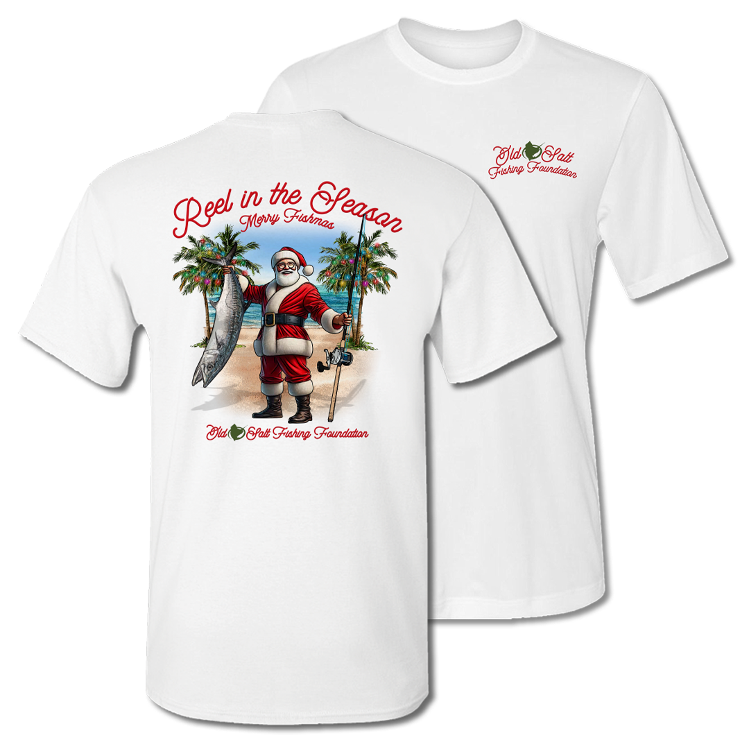 Reel In The Season - Short Sleeve Cotton Tee - White