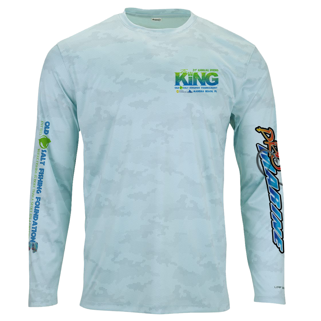 The KING - Spring 2024 - Men's Long Sleeve Performance Shirt - Light Blue Camo