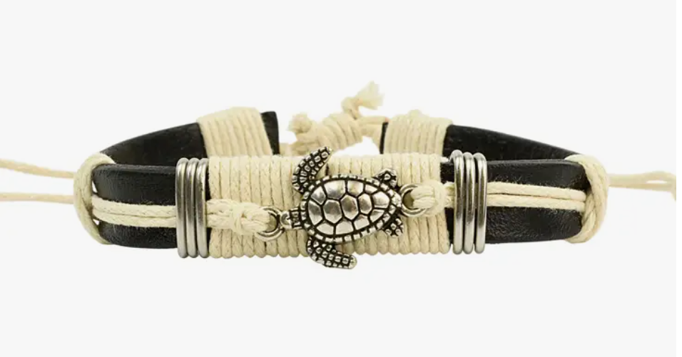 Leather Sea Turtle Bracelet