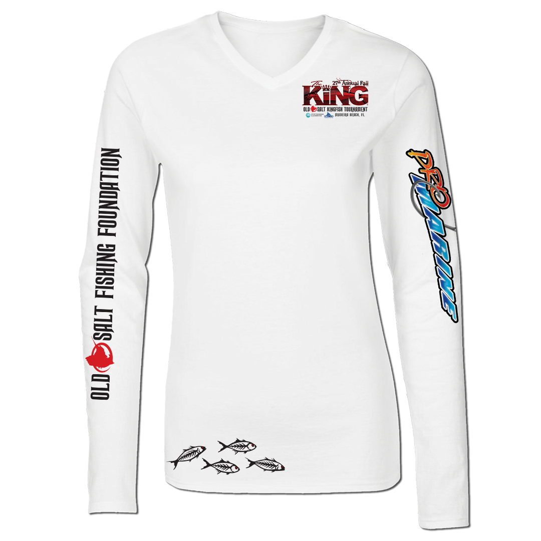 The KING - Fall 2020 Women&#39;s - Long Sleeve V-Neck Tournament Shirt - Performance - White