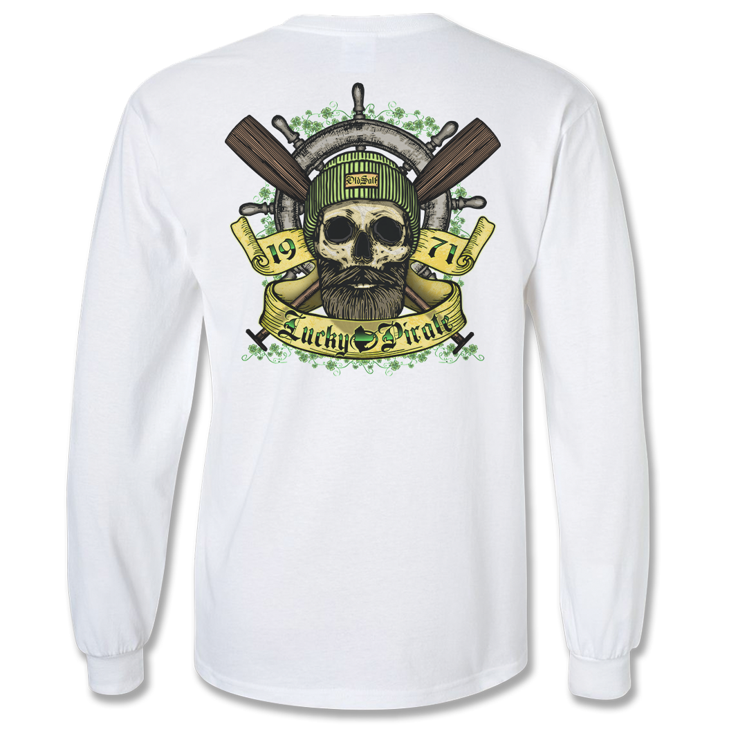Lucky Pirate - Long Sleeve T-Shirt - White - Old Salt Store