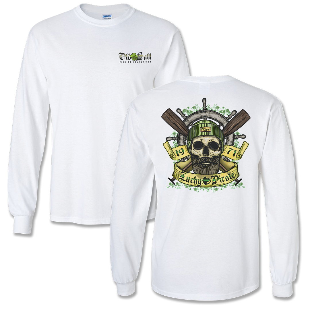 Lucky Pirate - Long Sleeve T-Shirt - White - Old Salt Store