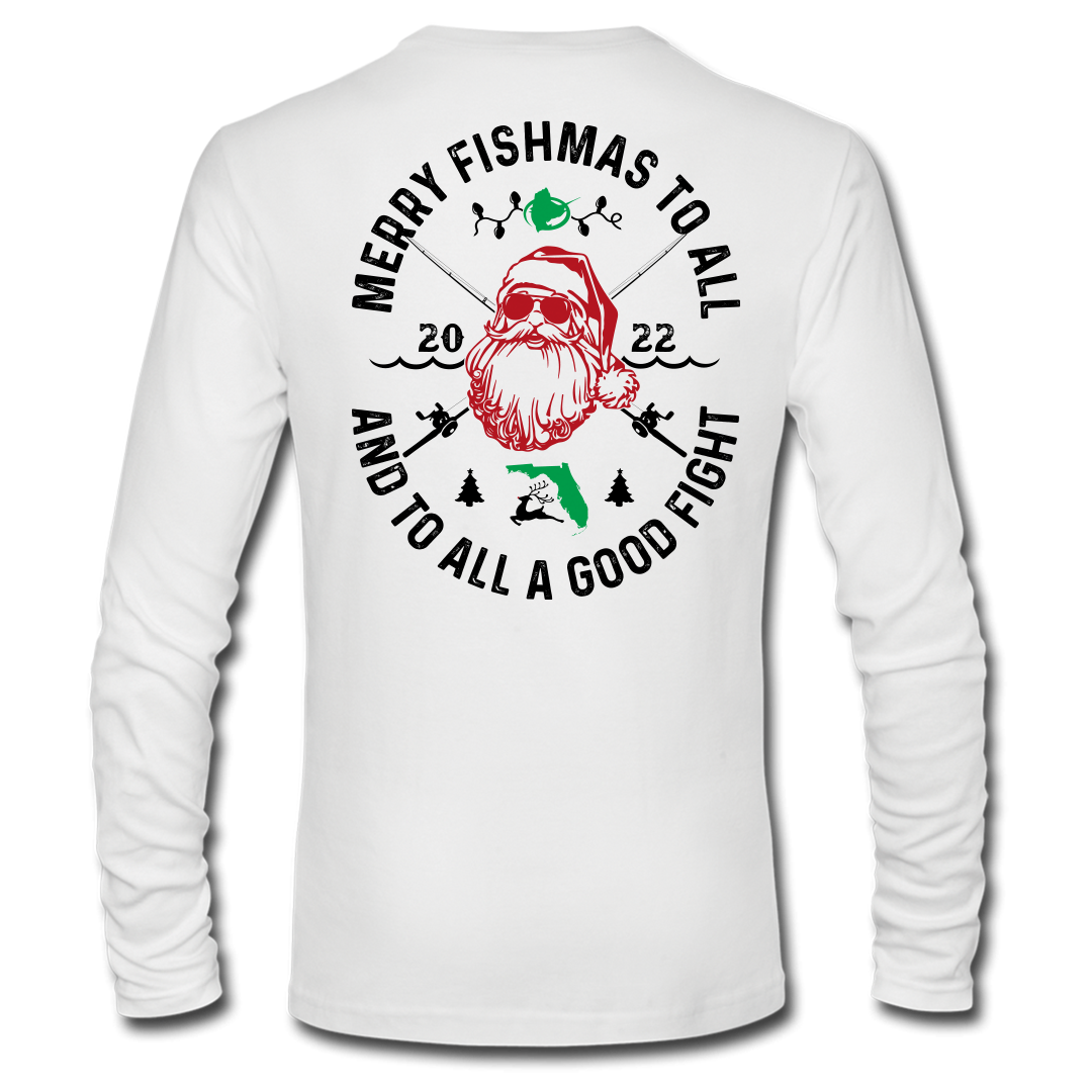 Merry Fishmas - Long Sleeve Performance Shirt - White