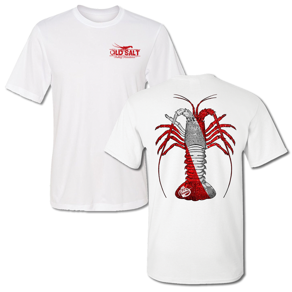 Salty Lobster - Short Sleeve Performance Fishing T-Shirt - Old