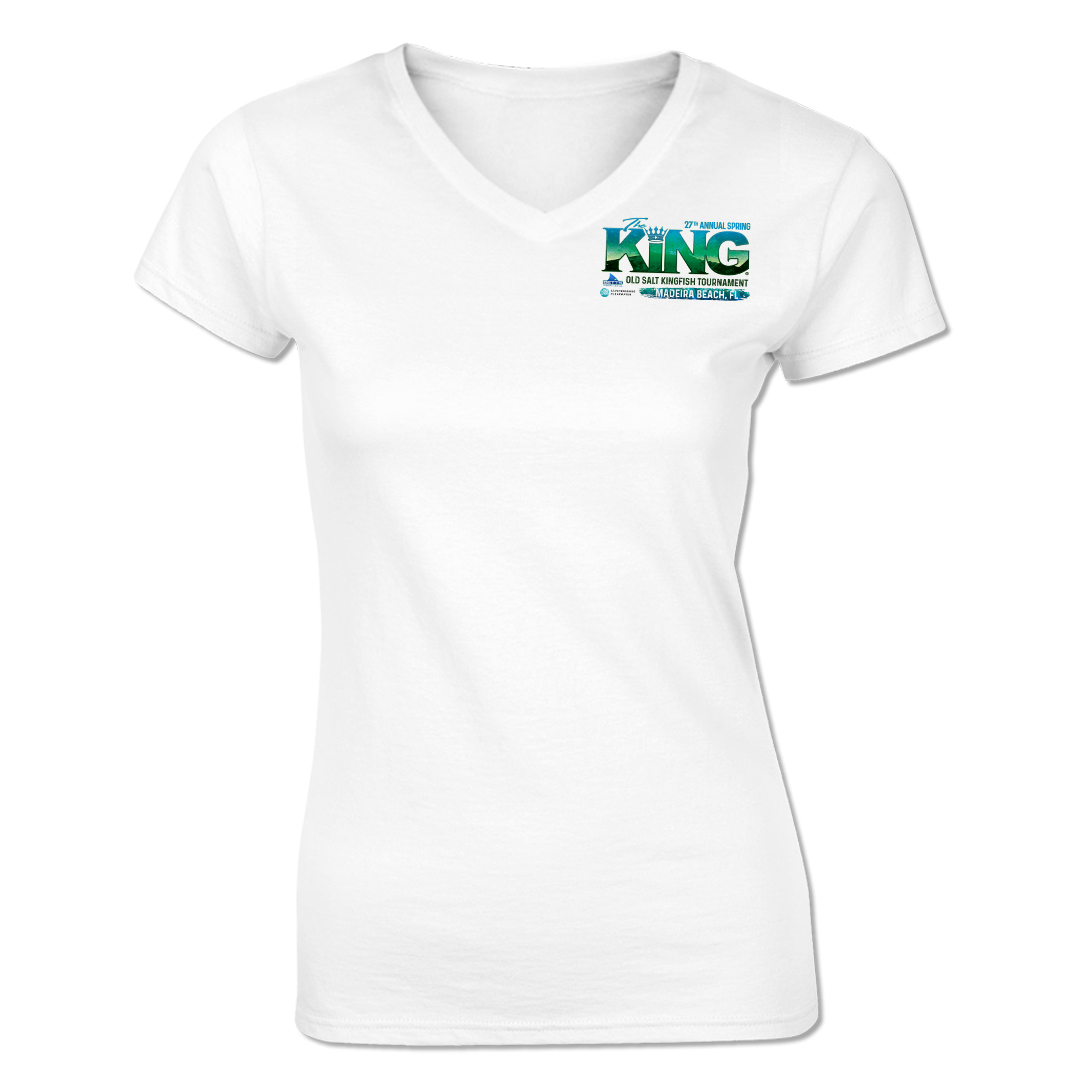 The KING - Spring 2020 Ladies Short Sleeve V-Neck - Performance - Fishing Tournament T-Shirt