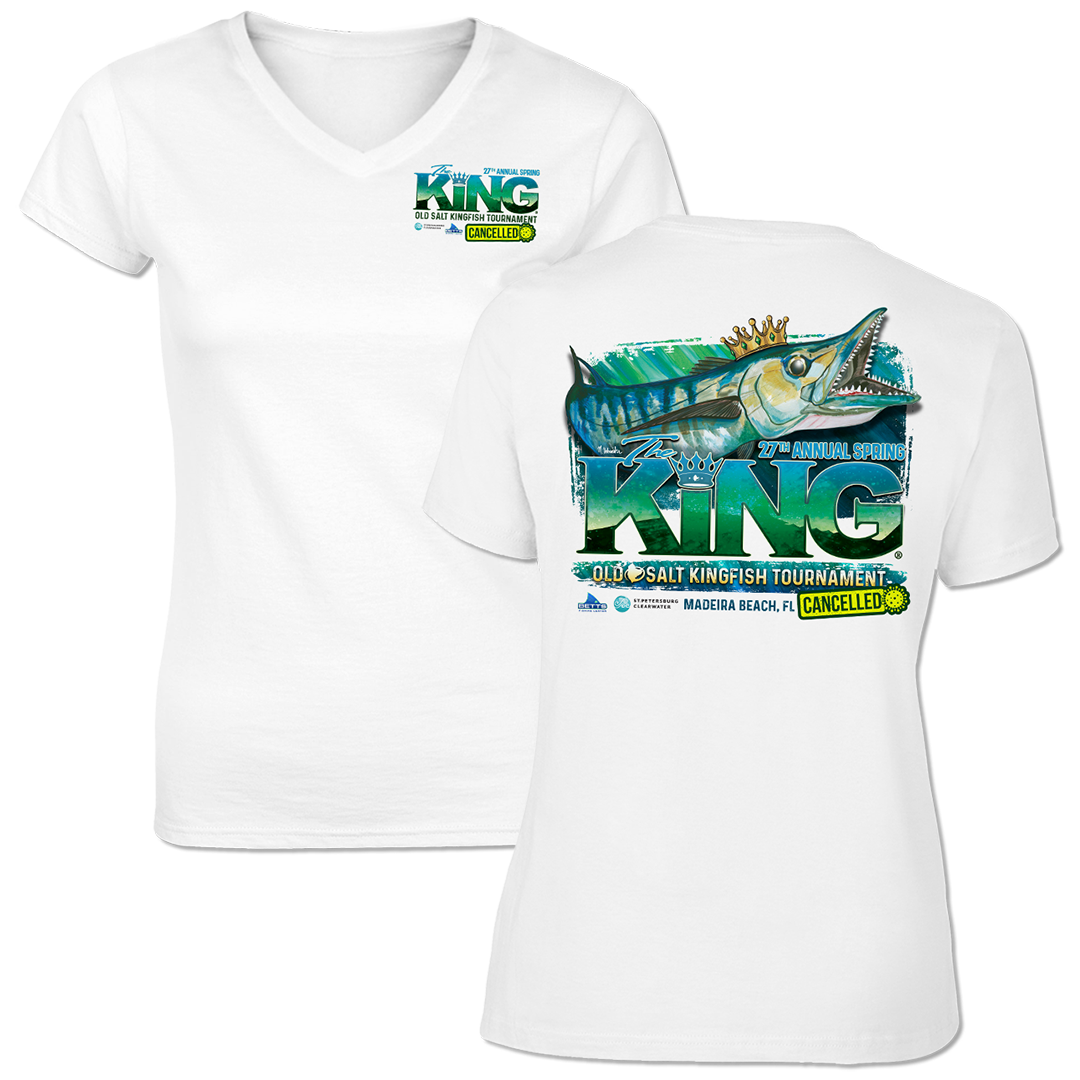 The KING - Spring 2020 (CANCELLED) Ladies Short Sleeve V-Neck - Performance - Fishing Tournament T-Shirt