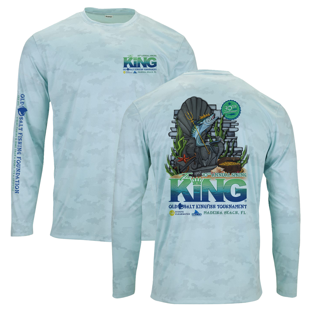 The KING - Spring 2023 - Men&#39;s Long Sleeve Performance Shirt - Aqua Camo